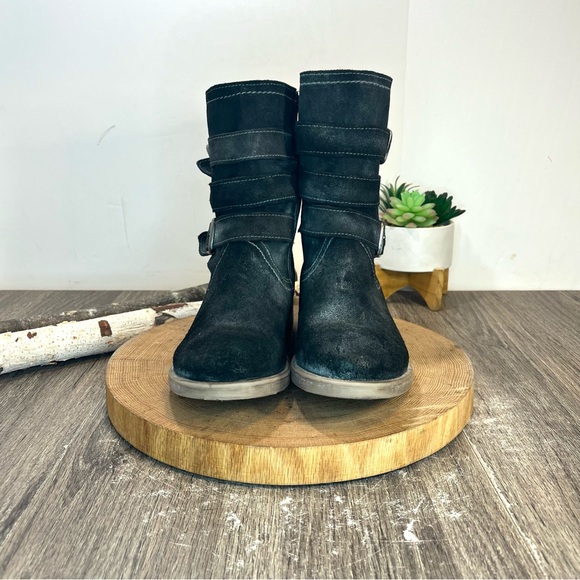*🎉HP🎉 Roan by BED|STU | Lola Distressed Suede Moto Boots in Black 8.5 - Picture 5 of 16